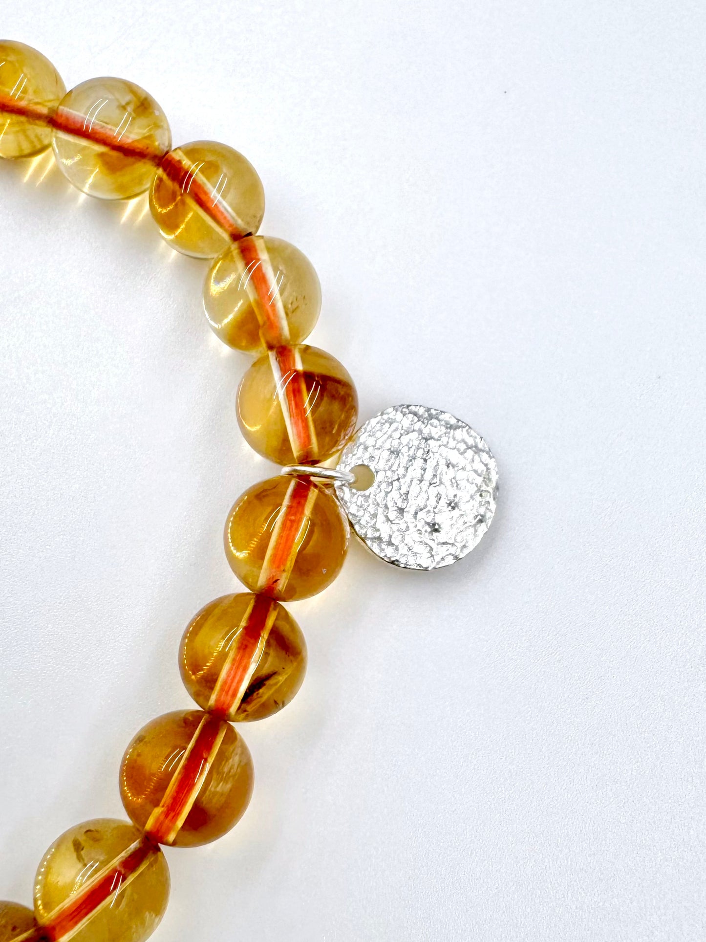 Natural Citrine Pyramid Bracelet – Gold-Plated Sterling Silver Charm