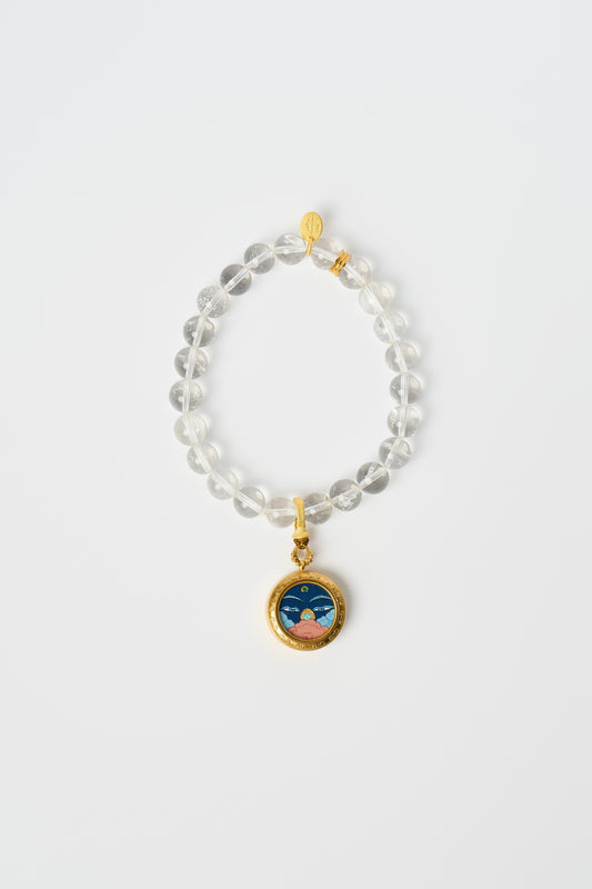 Zodiac Pendant with Natural Clear Quartz Bracelet – Tiger