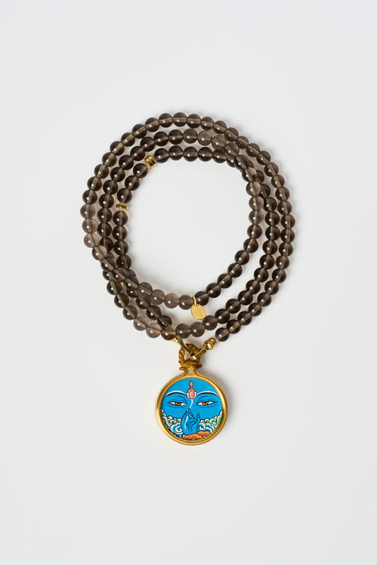 Zodiac Motif Pendant with Natural Black Obsidian Necklace – Tiger