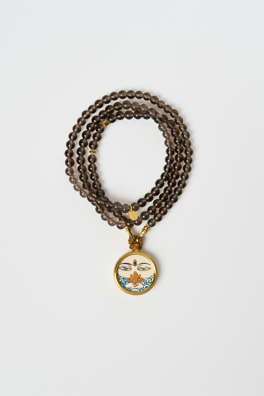 Zodiac Motif Pendant with Natural Black Obsidian Necklace - Monkey