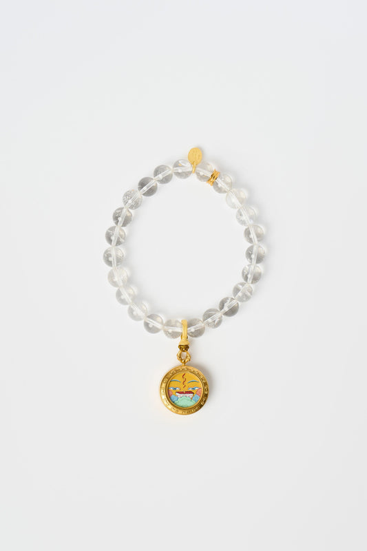 Zodiac Pendant with Natural Clear Quartz Bracelet – Rabbit
