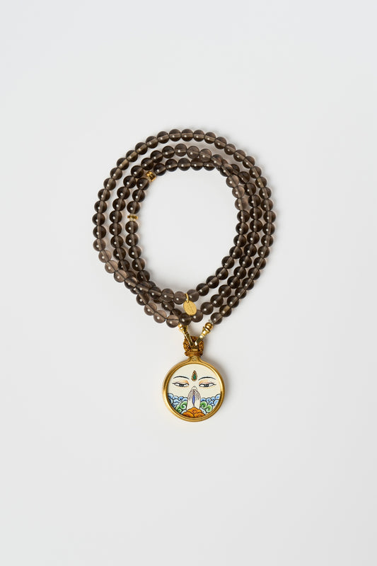 Zodiac Motif Pendant with Natural Black Obsidian Necklace – Rat