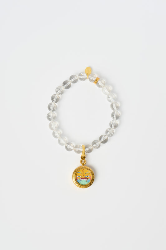 Zodiac Pendant with Natural Clear Quartz Bracelet - Monkey