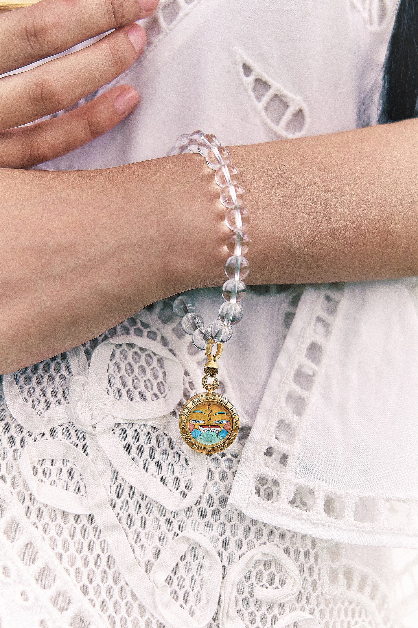 Zodiac Pendant with Natural Clear Quartz Bracelet - Monkey