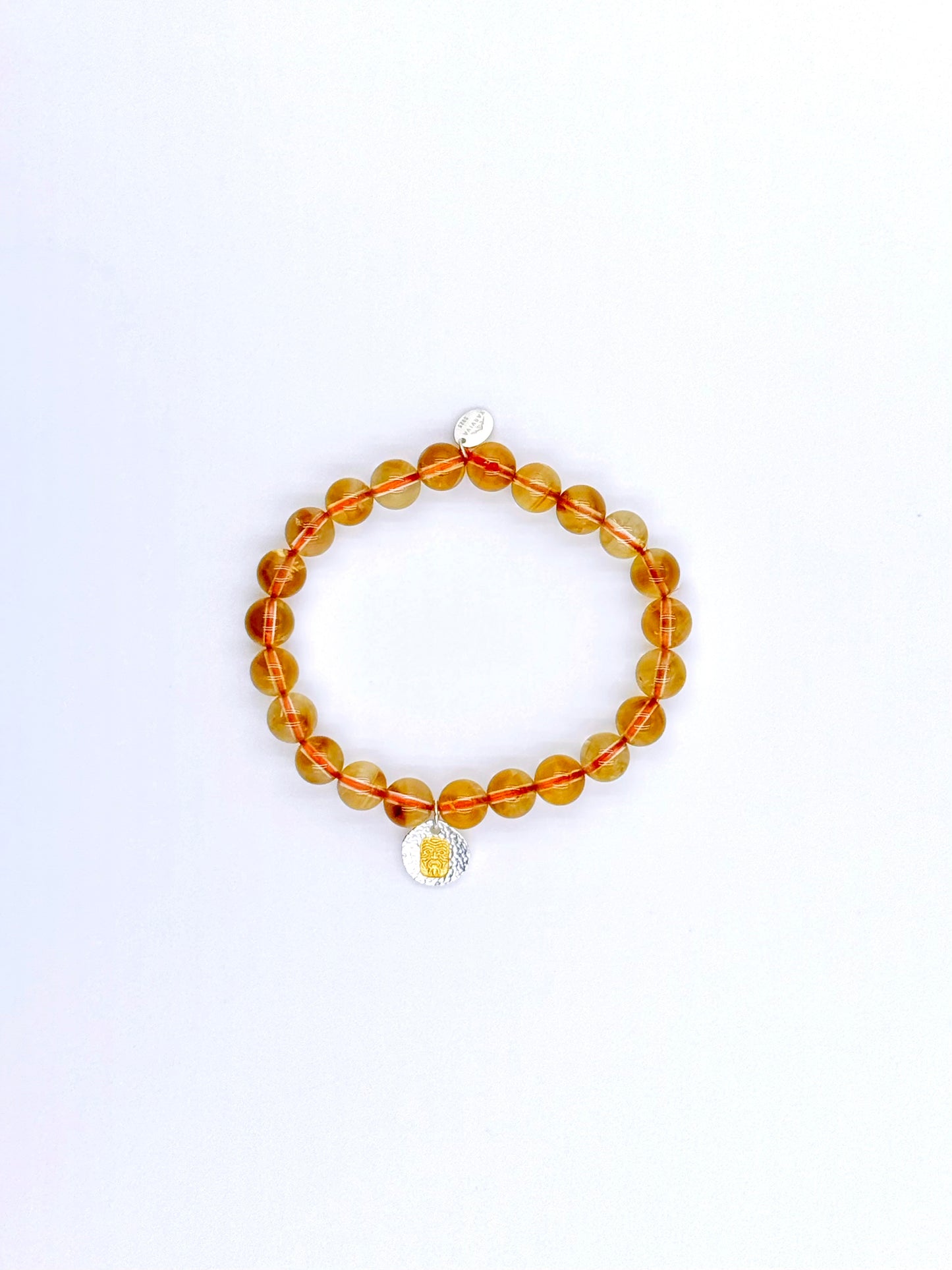 Natural Citrine Pyramid Bracelet – Gold-Plated Sterling Silver Charm
