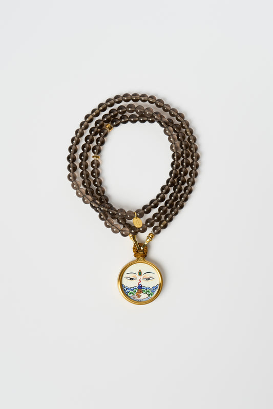 Zodiac Motif Pendant with Natural Black Obsidian Necklace – Snake