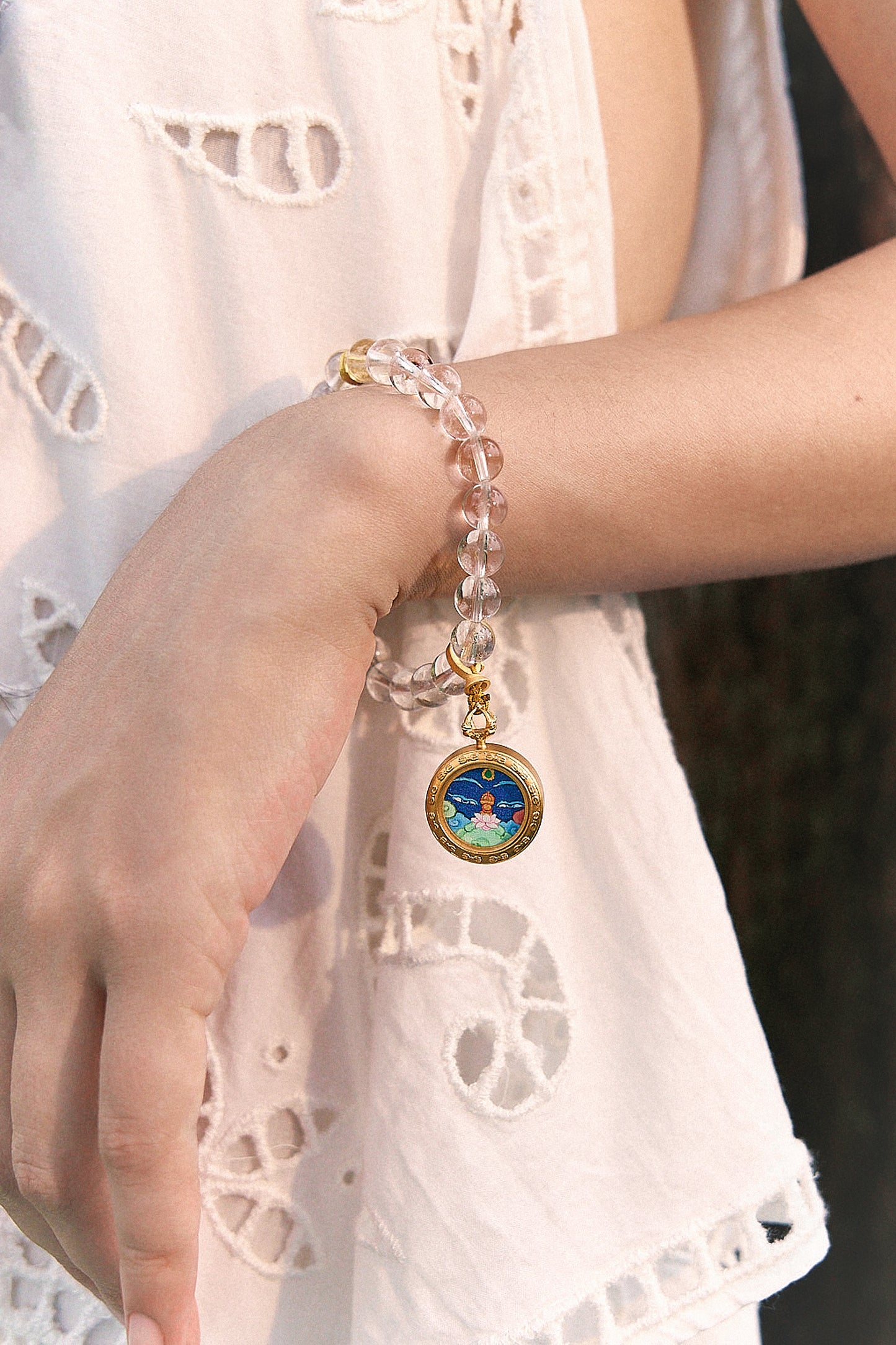 Zodiac Pendant with Natural Clear Quartz Bracelet – Horse