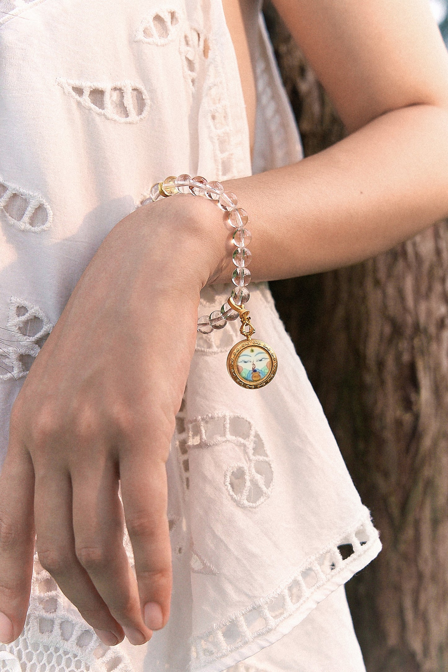 Zodiac Pendant with Natural Clear Quartz Bracelet  – Dragon