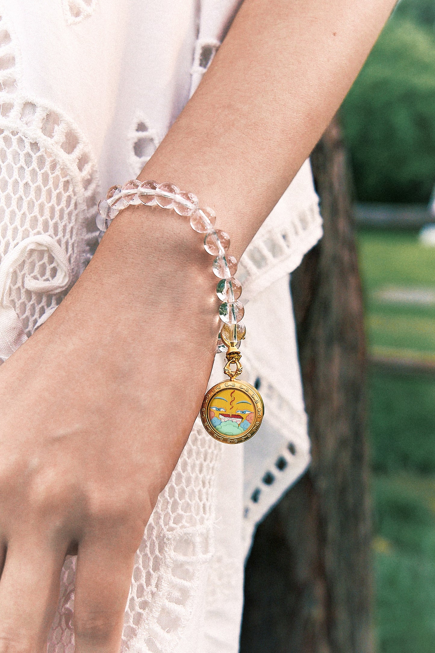 Zodiac Pendant with Natural Clear Quartz Bracelet – Rabbit