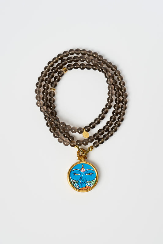 Zodiac Motif Pendant with Natural Black Obsidian Necklace – Ox
