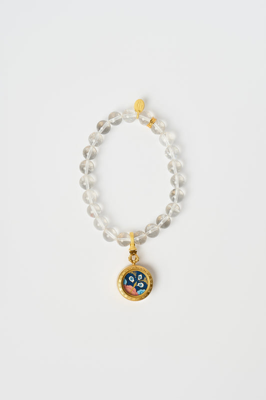 Zodiac Pendant with Natural Clear Quartz Bracelet  – Rooster